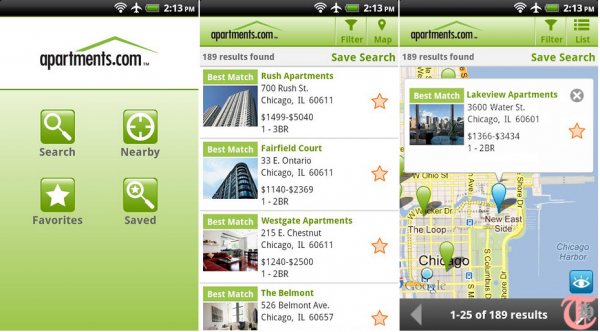 Apartments Android App Screenshots