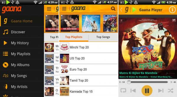 Gaana for Android and iPhone