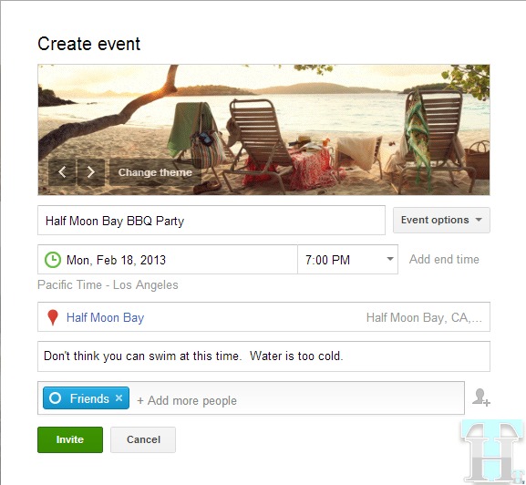 Create Event in Google+