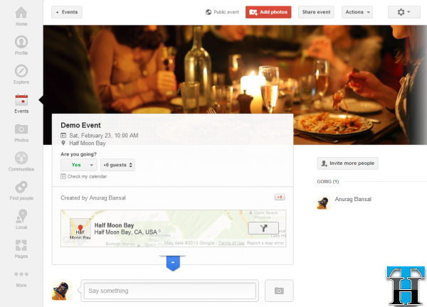 Google+ Event Page