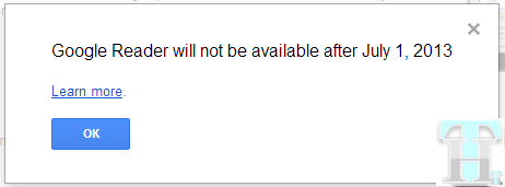 Google Reader Shutdown Notice