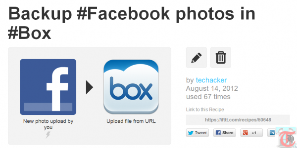 IFTTT recipes - Backup Facebook photos in Box