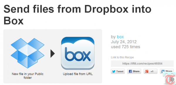 IFTTT recipes - Send files from Dropbox into Box