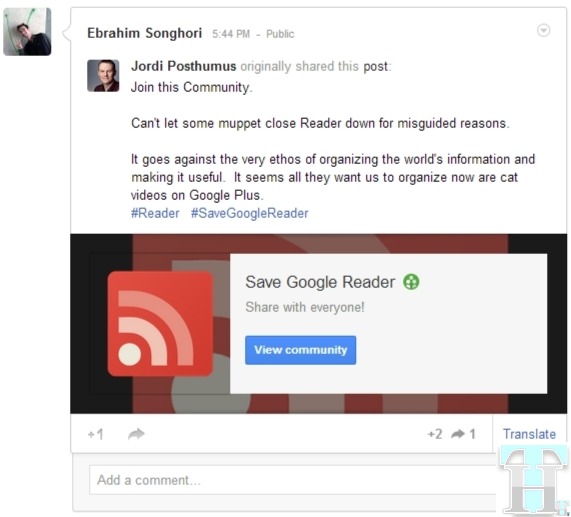 Save Google Reader Community