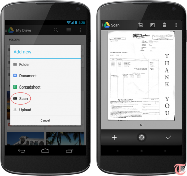 Google Drive Scan Documents