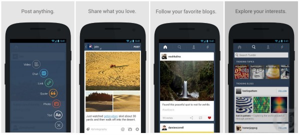 Tumblr Android App Screenshots