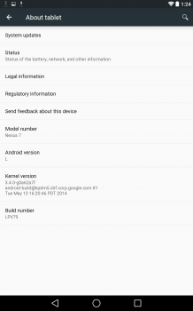 About Tablet - Android L