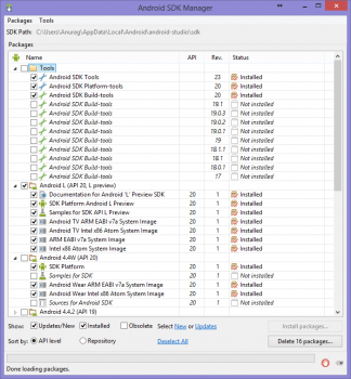 SDK Manager Platform Tools